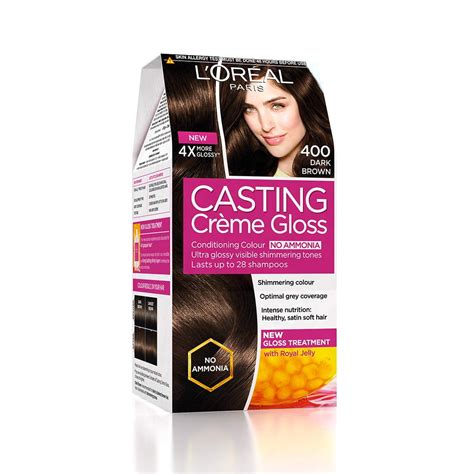 L'Oreal Paris Casting Creme Gloss Hair Color, Dark Brown 400, 87.5g ...