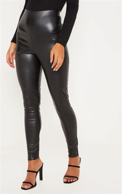 black leather leggings high waisted