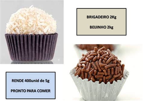 Beijinho 2kg + Brigadeiro 2kg Doce Pronto P Rechear Alispec - R$ 83,99 em Mercado Livre