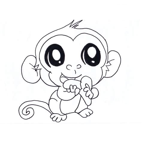 Cute Baby Monkey Drawings at PaintingValley.com | Explore collection of Cute Baby Monkey Drawings