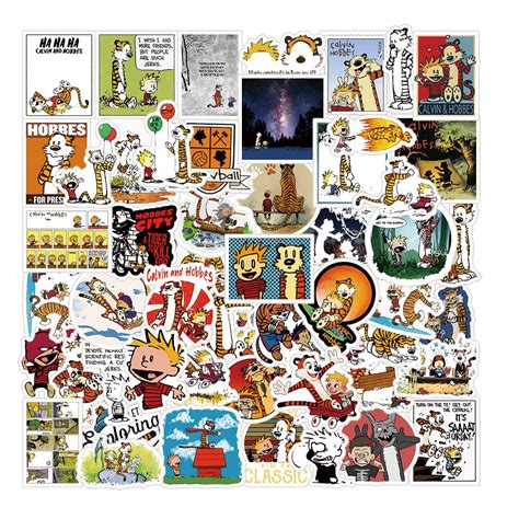 Buy 50Pcs Calvin and Hobbes Stickers Pack | Party Supplies Funny Vinyl ...