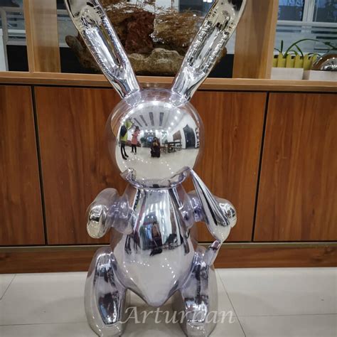 Jeff Koons Rabbit Sculpture 304 Stainless Steel Modern Sculpture