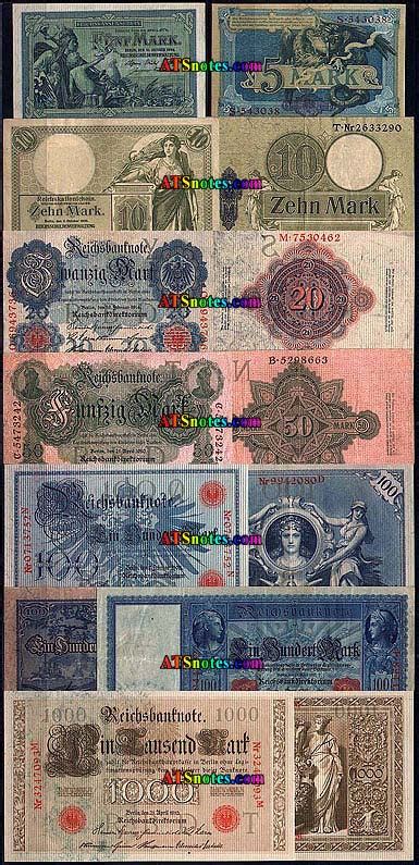 Germany banknotes - Germany paper money catalog and German currency history