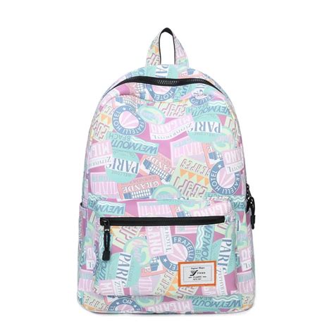 Water Resistant Lightweight Fashion Paris Printed School Backpack with ...