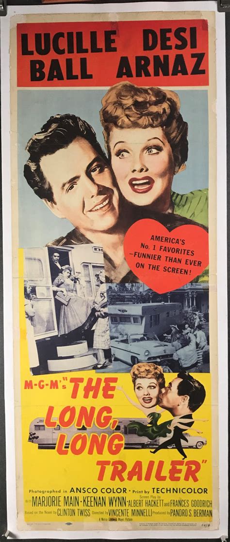 THE LONG LONG TRAILER, Original Vintage Lucille Ball and Desi Arnaz Movie Poster - Original ...