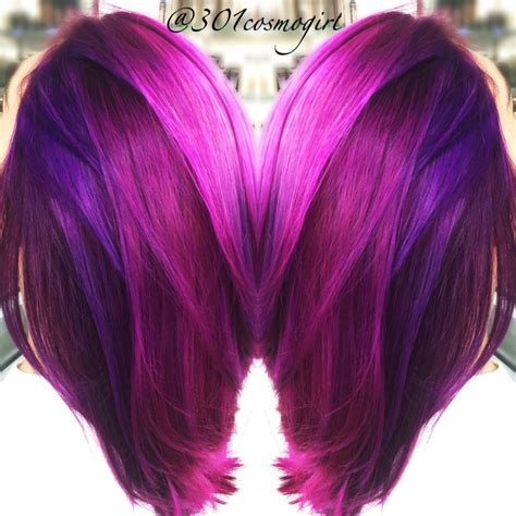 Love my job! Love this bright purple, magenta, pink hair! Used a ...