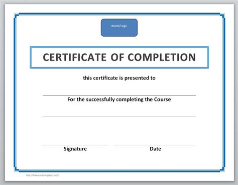 Certificate Of Completion Templates For Microsoft Word - Templates Printable Free