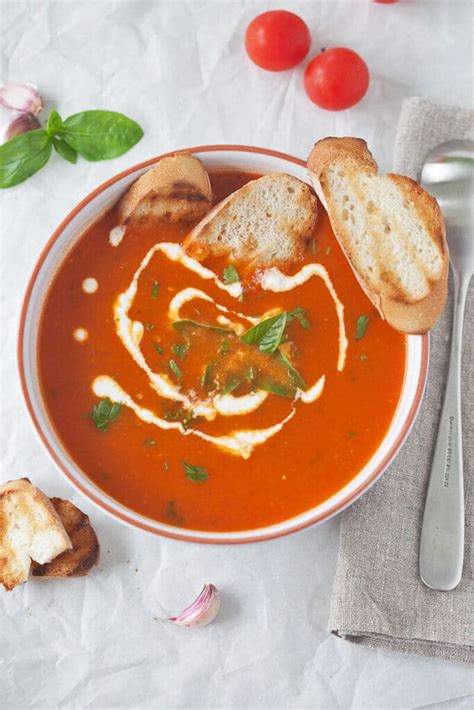 Tomato Soup from Fresh Ripe Tomatoes - Vibrant Plate