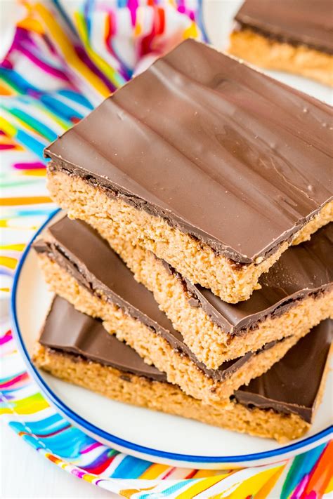 Peanut Butter Bars Recipe - 5 Ingredients! | Sugar and Soul