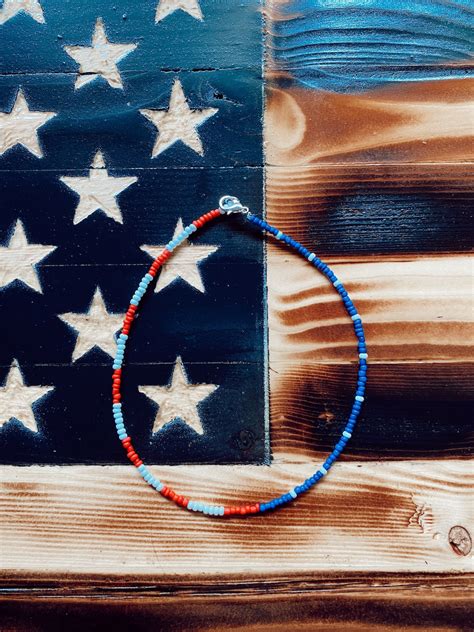 American Flag Necklace - Etsy