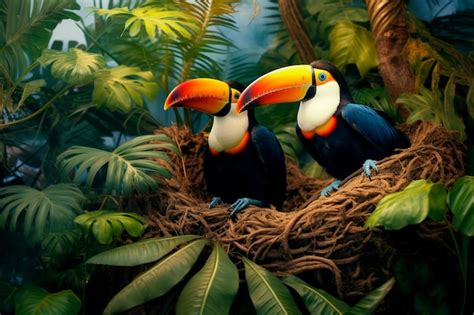 Premium AI Image | Photo of toucan in a nest