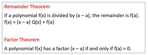 Remainder Theorem (solutions, examples, videos)