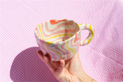 Groovy Handmade Mug | Diy pottery painting, Pottery painting, Ceramics pottery mugs
