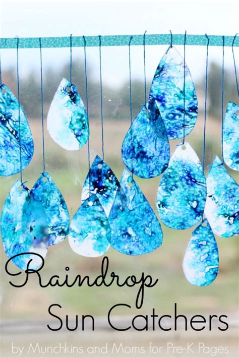 Wax Paper Crafts For Kids Raindrop Suncatchers Pre K Pages » Craftrating