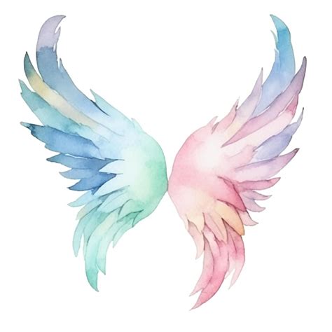 Premium Photo | Watercolor wings of a flying angel. watercolor ...