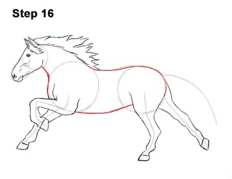 Running Horse Drawing Step By Step ~ Drawing Horse Easy Step Draw Motion Sketches Drawings ...