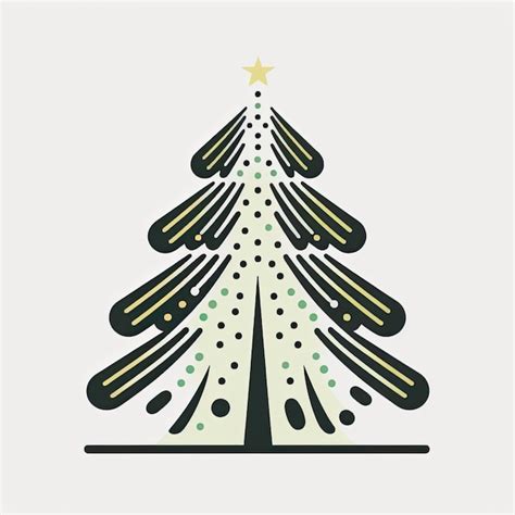 Dibujo vectorial simple de un árbol de navidad decorado icono ...