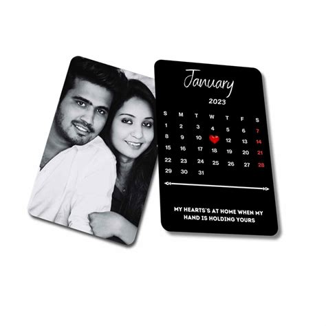 Love Calendar Wallet Card Gift For Couple, Boyfriend, Girlfriend ...