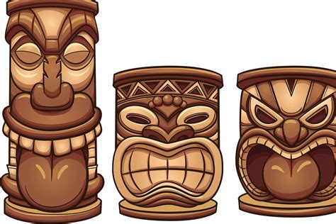 Brown Tiki Totems 1226385 Vector Art at Vecteezy