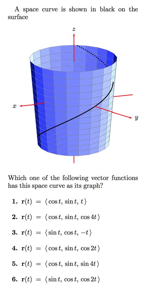 Solved A space curve is shown in black on the surface Which | Chegg.com