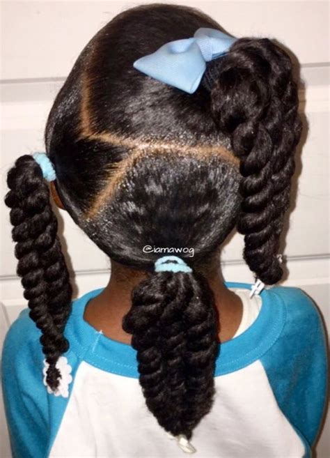 Bows and ponytails Black Kids Hairstyles, Natural Hairstyles For Kids ...