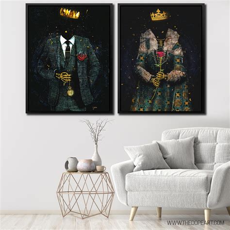 Black King and Queen Art Decor Surrealism Painting Black - Etsy