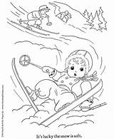 Winter Downhill Skiing Coloring  Kids Outdoor Activities sketch template