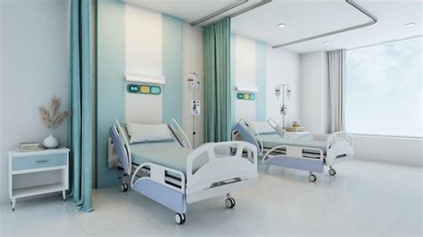 Premium Photo | Hospital recovery room with beds