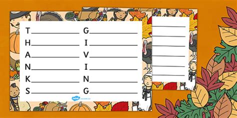 Thanksgiving Poetry - Thanksgiving Acrostic Poem Ideas