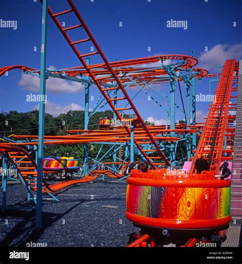 Funfair rides Pleasurewood Hills Suffolk England Stock Photo - Alamy