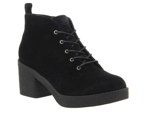 Office Frankie Lace Up Casual Ankle Boots in Black (Black Suede) | Lyst