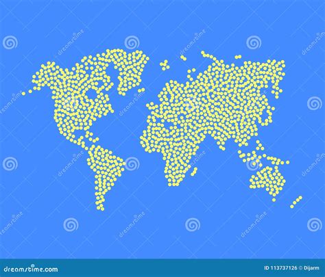 World Map Dots. Abstract Background Stock Illustration - Illustration ...