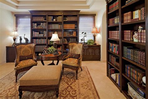 Library in luxury home stock photo. Image of decorate - 15757444