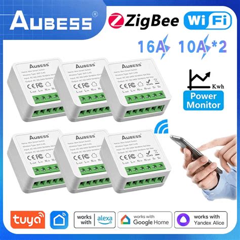 AUBESS WiFi Switch Tuya Smart Home Gadgets Automation MINI DIY 2-Gang 2 ...