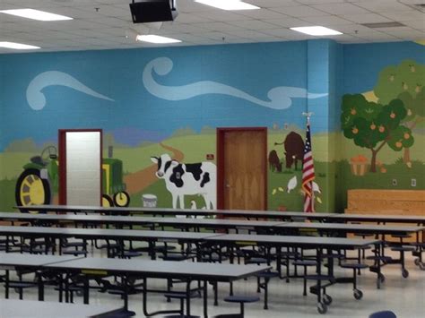 school cafeteria murals | Farm mural in an elementary school cafeteria. ... | mural and schoo ...