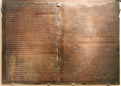 Bronze tablet with speech by Roman emperor Claudius in which some Gauls become Roman citizens ...