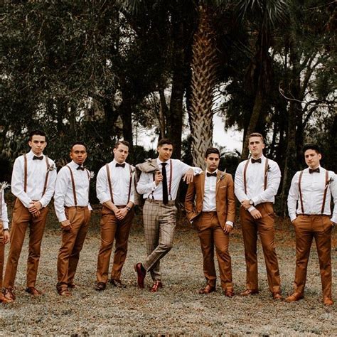 Faux Leather Suspenders for Groom Groomsmen - Etsy | Rustic wedding ...