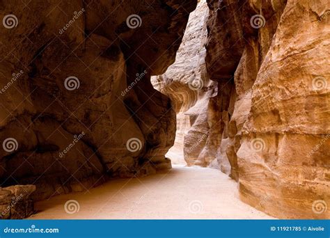 The Siq - Ancient Canyon in Petra Stock Image - Image of nabatean ...