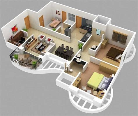 beautiful 2 bhk home design plan layout inspirations and | Small house plans, Floor plan design ...