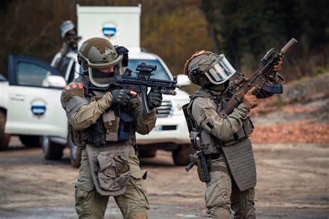 French GIGN operators during a dynamic demo, november 26, 2021 ...