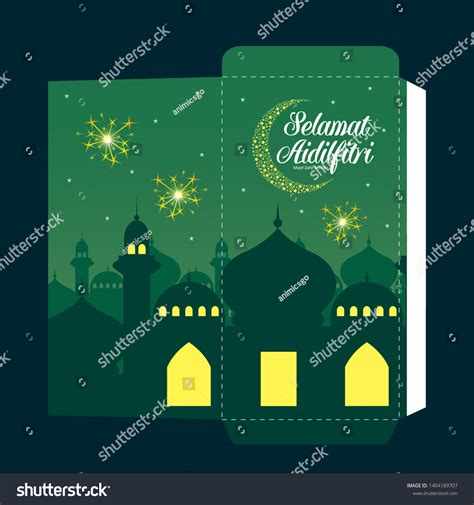 Selamat Hari Raya Aidilfitri Green Packet Stock Vector (Royalty Free) 1404189707 | Shutterstock