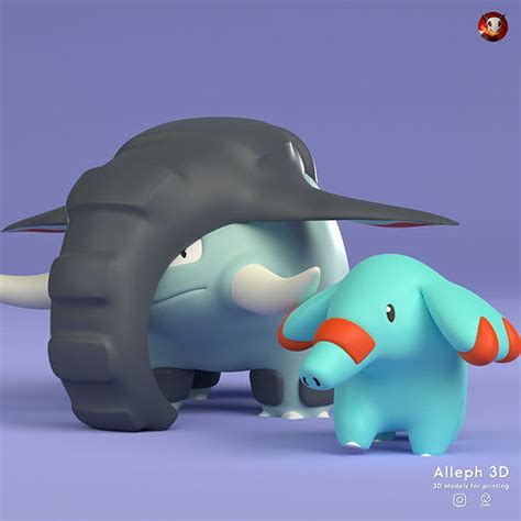 Pokemon phanpy evolution pack 3D model 3D printable | CGTrader