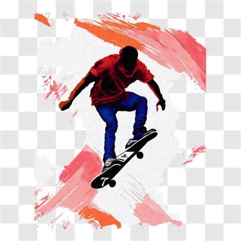 Download Skateboarder in the Air Performing Tricks PNGs Online - Creative Fabrica