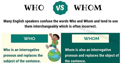 WHO vs WHOM: How to Use Who or Whom in English - Confused Words