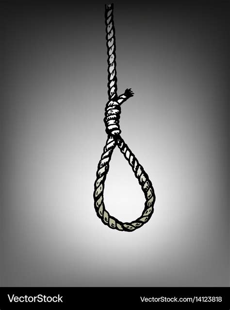 Drawing rope noose hanging Royalty Free Vector Image