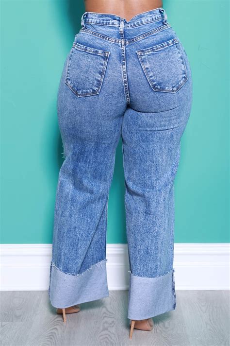 Cuffing Season High Waist Stonewash Bootcut Jeans - Medium Wash | High waisted jeans outfit ...