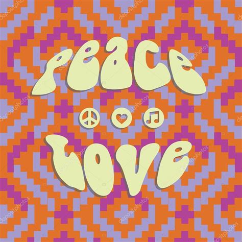 Peace & Love - Hippie style. Abstract Background. — Stock Vector © Gal ...