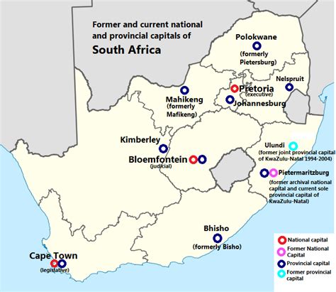 Capitals of South Africa [688 x 598] : MapPorn