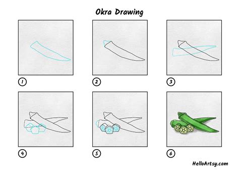 Okra Drawing - HelloArtsy