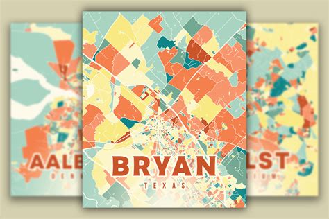 Bryan Texas Colorful Map Graphic by Poster Boutique · Creative Fabrica